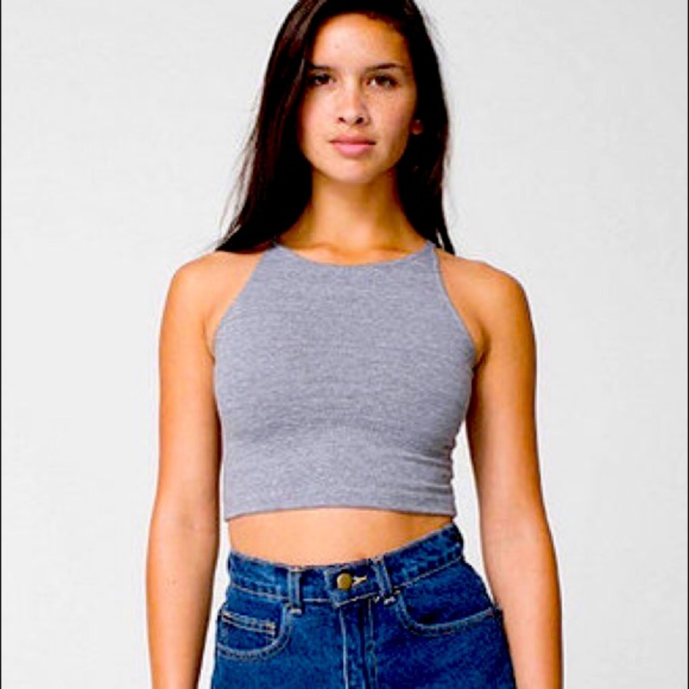 American Apparel Gray Crop Top Sleeveless